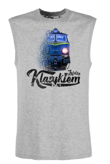 Jeżdżę klasykiem Stary Pociąg PKP - top męski bezrękawnik - 3