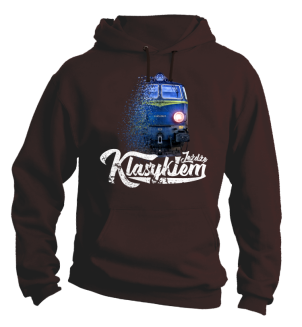 Jeżdżę klasykiem Stary Pociąg PKP - bluza męska z kapturem - 3