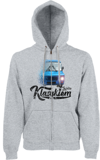Jeżdżę klasykiem NYSA - bluza męska kaptur na zamek melanż 