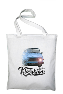 Jeżdżę klasykiem Wartburg - torba zakupowa bawełniana biała