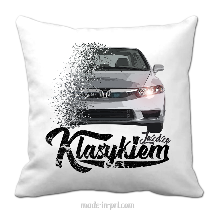 Jeżdżę klasykiem Honda Accord - poduszka biała 40x40cm 