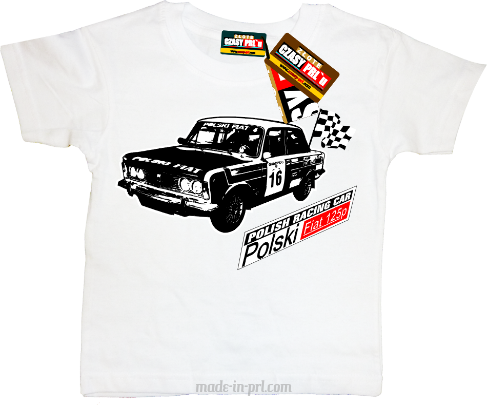 Fiat 125p Polish racing Car - koszulka dziecięca
