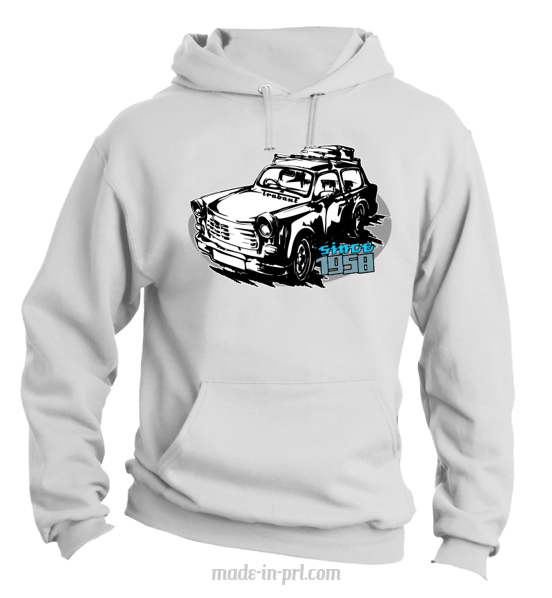 Trabant since 1958 Wakacje - bluza męska z kapturem biała
