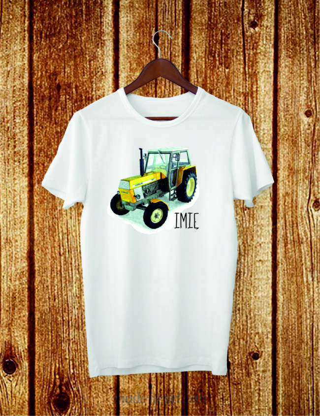 Polski traktor Ursus C 360 + imię - koszulka dziecięca z własnym imieniem traktorem 