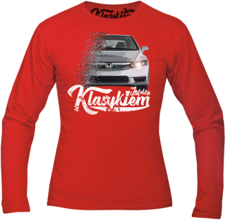 Jeżdżę klasykiem Honda Accord - longsleeve męski czerwony