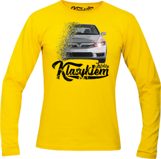 Jeżdżę klasykiem Honda Accord - longsleeve męski żółty
