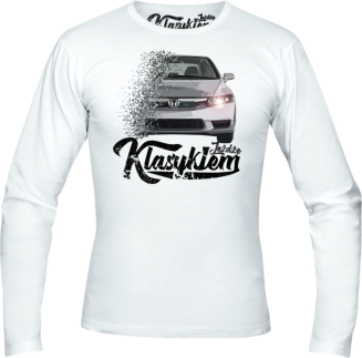 Jeżdżę klasykiem Honda Accord - longsleeve męski biały