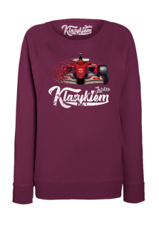 Jeżdżę klasykiem Formuła 1 - bluza damska standard bordowa