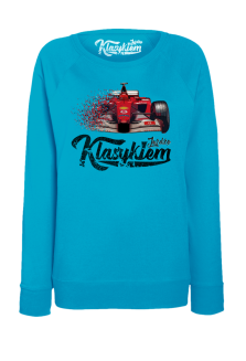Jeżdżę klasykiem Formuła 1 - bluza damska standard turkusowa