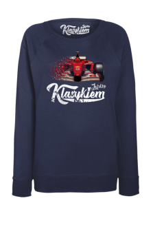 Jeżdżę klasykiem Formuła 1 - bluza damska standard granatowa