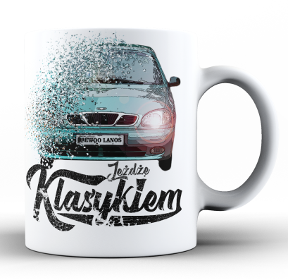 Jeżdżę Klasykiem DAEWOO LANOS - kubek biały ceramiczny 330ml