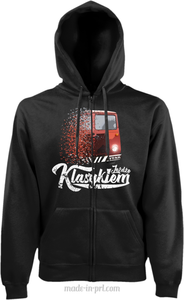 Jeżdżę klasykiem STAR - bluza męska kaptur na zamek