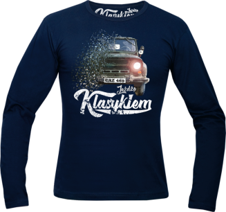 Jeżdżę klasykiem UAZ 469 -  longsleeve męski granatowy