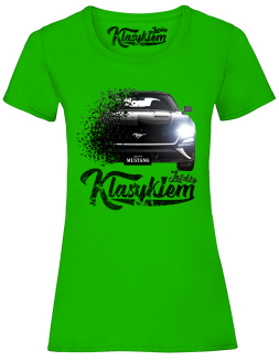 Jeżdżę klasykiem Mustang Ford 2019 GT - koszulka damska kiwi