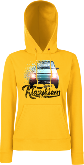 Jeżdżę klasykiem FIAT 126p - bluza damska z kapturem żółta