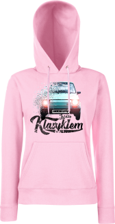 Jeżdżę klasykiem FIAT 126p - bluza damska z kapturem różowa