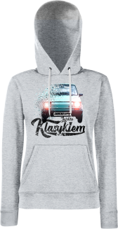 Jeżdżę klasykiem FIAT 126p - bluza damska z kapturem melanżowa