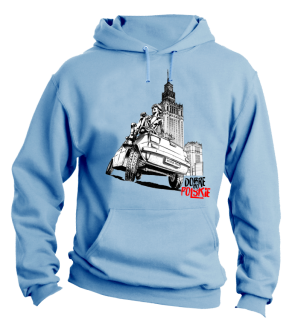 Maluch Gangsta Dobre bo Polskie - bluza męska z kapturem błękitna