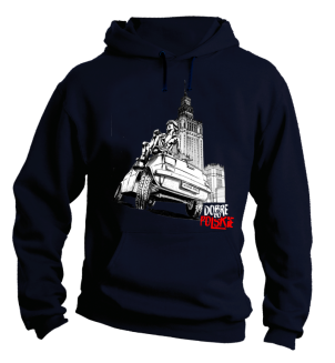 Maluch Gangsta Dobre bo Polskie - bluza męska z kapturem granatowa