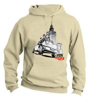 Maluch Gangsta Dobre bo Polskie - bluza męska z kapturem beżowa