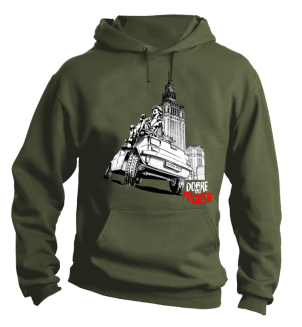 Maluch Gangsta Dobre bo Polskie - bluza męska z kapturem khaki