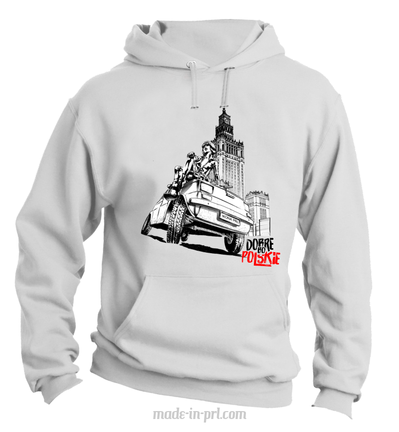 Maluch Gangsta Dobre bo Polskie - bluza męska z kapturem biała
