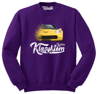 Jeżdżę klasykiem Corvette Żółty Sport - bluza męska standard fioletowa