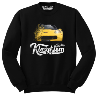 Jeżdżę klasykiem Corvette Żółty Sport - bluza męska standard czarna