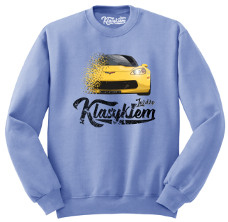 Jeżdżę klasykiem Corvette Żółty Sport - bluza męska standard błękitna