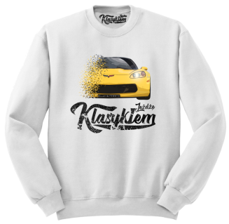 Jeżdżę klasykiem Corvette Żółty Sport - bluza męska standard biała