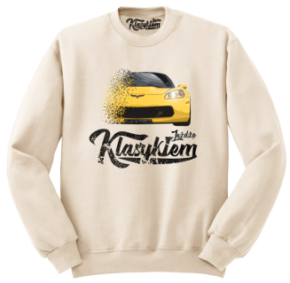 Jeżdżę klasykiem Corvette Żółty Sport - bluza męska standard beżowa