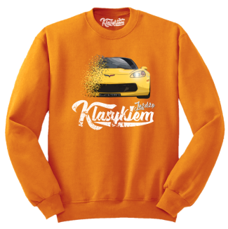 Jeżdżę klasykiem Corvette Żółty Sport - bluza męska standard pomarańczowa
