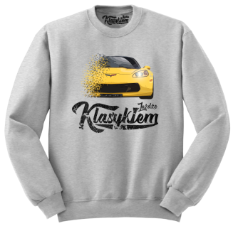 Jeżdżę klasykiem Corvette Żółty Sport - bluza męska standard melanżowa