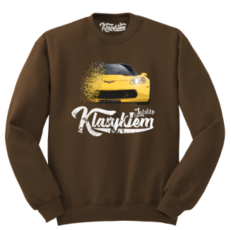 Jeżdżę klasykiem Corvette Żółty Sport - bluza męska standard brązowa