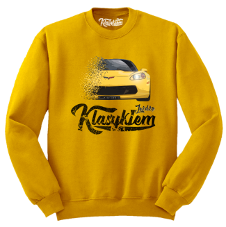 Jeżdżę klasykiem Corvette Żółty Sport - bluza męska standard żółta