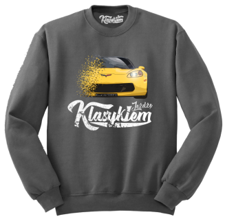 Jeżdżę klasykiem Corvette Żółty Sport - bluza męska standard szara