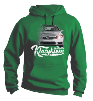 Jeżdżę klasykiem Honda Accord - bluza męska z kapturem zielona