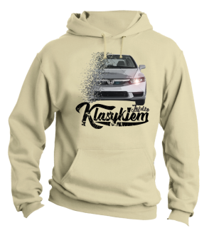 Jeżdżę klasykiem Honda Accord - bluza męska z kapturem beżowa