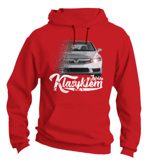 Jeżdżę klasykiem Honda Accord - bluza męska z kapturem czerwona