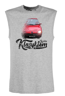 Jasno-szary top męski z nadrukiem - SEICENTO 