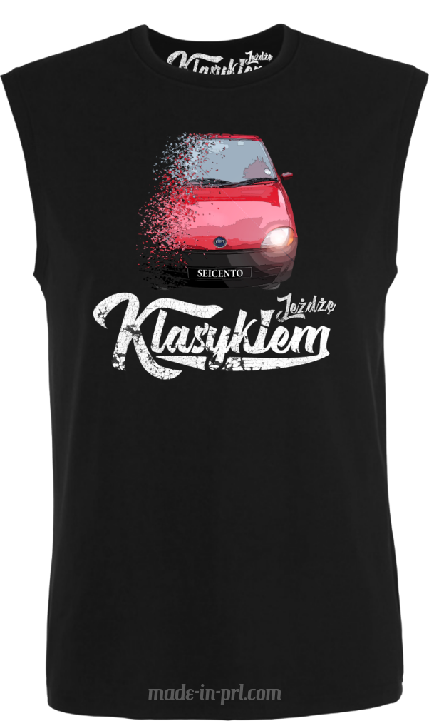 Czarny top męski z nadrukiem - SEICENTO 