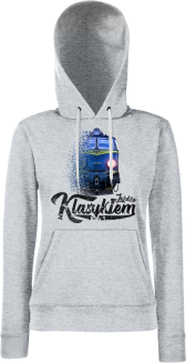 Jeżdżę klasykiem Stary Pociąg PKP - bluza damska z kapturem - 10