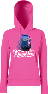 Jeżdżę klasykiem Stary Pociąg PKP - bluza damska z kapturem - 13