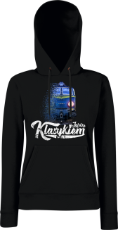 Jeżdżę klasykiem Stary Pociąg PKP - bluza damska z kapturem - 14