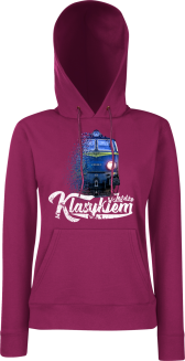 Jeżdżę klasykiem Stary Pociąg PKP - bluza damska z kapturem - 15