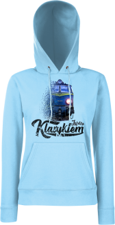 Jeżdżę klasykiem Stary Pociąg PKP - bluza damska z kapturem - 4