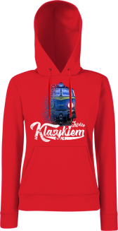 Jeżdżę klasykiem Stary Pociąg PKP - bluza damska z kapturem - 6