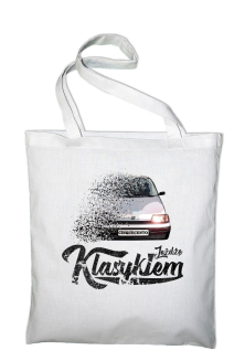 Jeżdżę klasykiem CINQUECENTO - torba zakupowa bawełniana biała