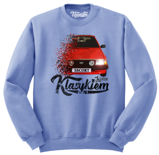 Jeżdżę klasykiem Ford Escort Stary - bluza męska standard błękitna
