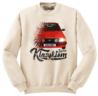 Jeżdżę klasykiem Ford Escort Stary - bluza męska standard beżowa